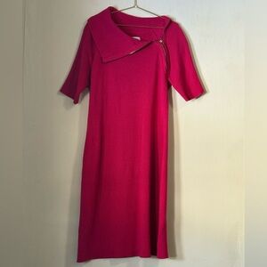 Calvin Klein Fuchsia 1/4 Sleeve Sweater Dress Size L